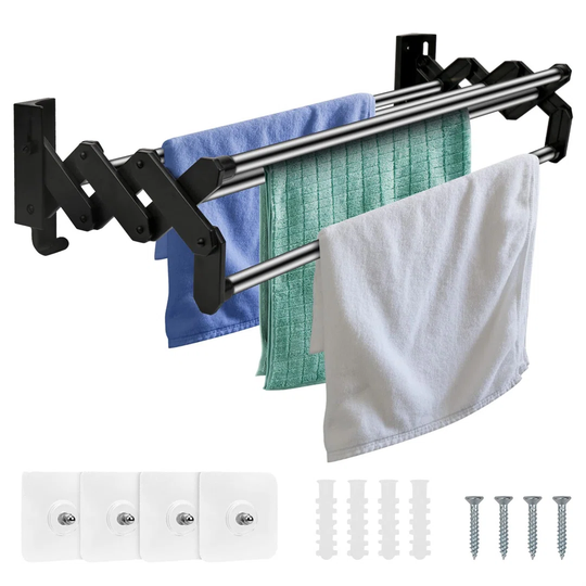 Bathroom Towel Rack, Foldable Clothes Drying Rack Wall Mounted Drying Racks With Extendable Properties, Clotheshorse Towel Holder