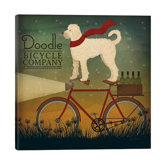 'Doodle Bicycle Company' by Liz Jardine - Wrapped Canvas Painting Print