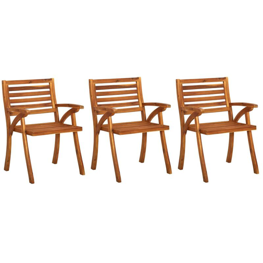 Garden Chairs 3 pcs Solid Acacia Wood FF310630_UK - Topdeal