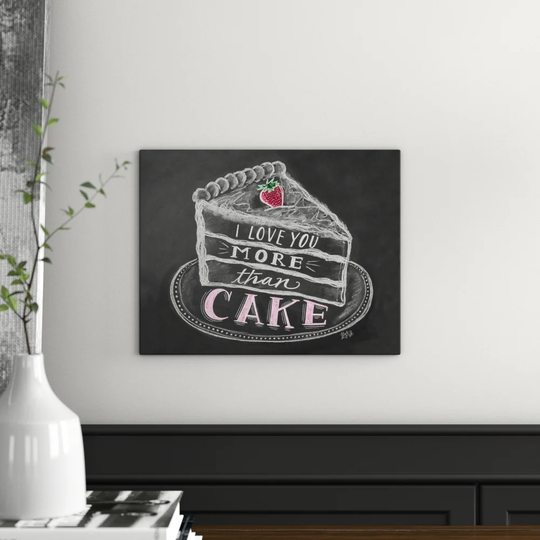 Lilly & Val 'Love You More Than Cake' Textual Art