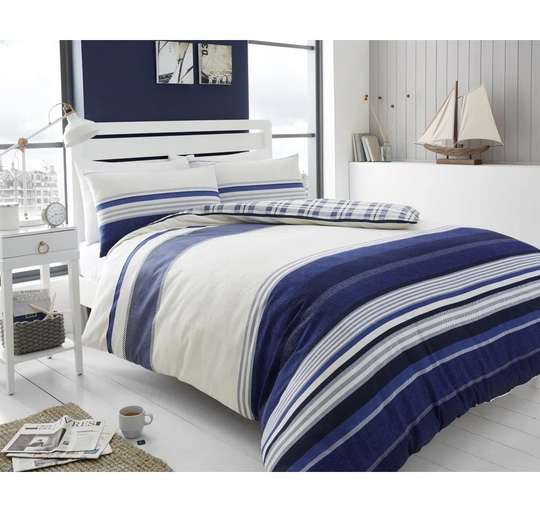 Herringbone Brushed Cotton Duvet Cover Set