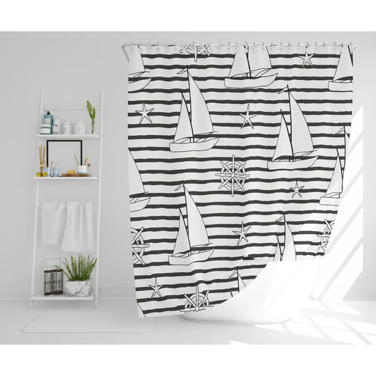 Nadia Polyester Shower Curtain Set