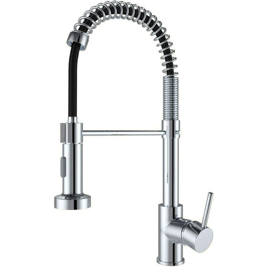 Lead Free Spring Pull Out Kitchen Faucet Solid Brass Single Hole Single Handle 360° Swivel Kitchen Sink Faucet Hot and Cold Spray Tap uk Standard
