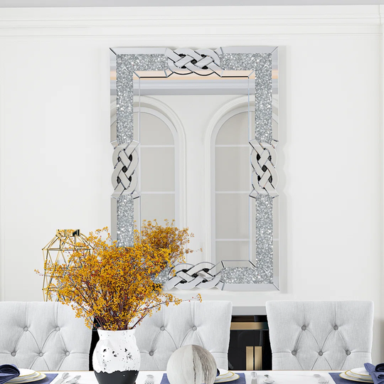 Godofredo Wood Framed Wall Mounted Accent Mirror in Silver