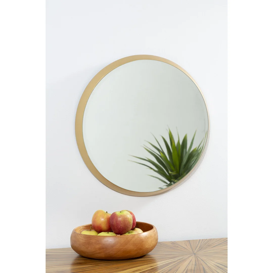 Carleen Round Metal Framed Wall Mounted Mirror