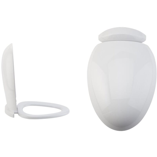 Milano Mellor - Modern White Toilet WC Quick Release Soft Close Seat - 335mm x 450mm