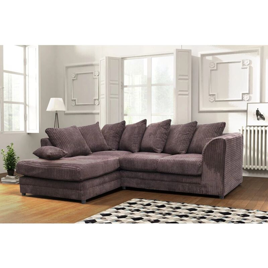 Darcey Left Hand Facing Corner Sofa - Chocolate