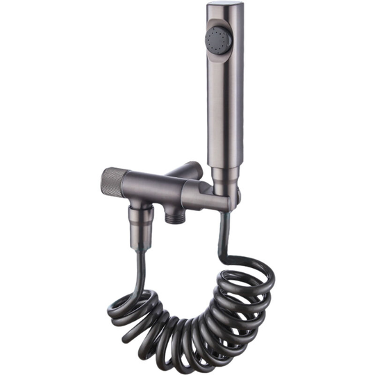 Handheld Bidet Sprayer,Toilet Spray Gun,One Into Two Out Brass Washing Machine,Gynecleaner Set,Grey - Grey