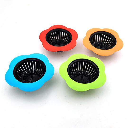 4 Pack Sink Strainers for Kitchen Sink Drain Silicone Sink Stopper Waste Disposal Stopper Drain Stopper 4.5' Diameter