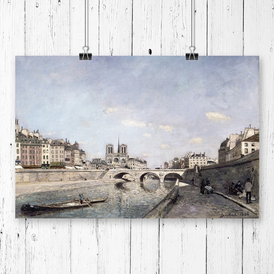 'The Seine and Notre Dame in Paris' by Johan Jongkind Printing Print