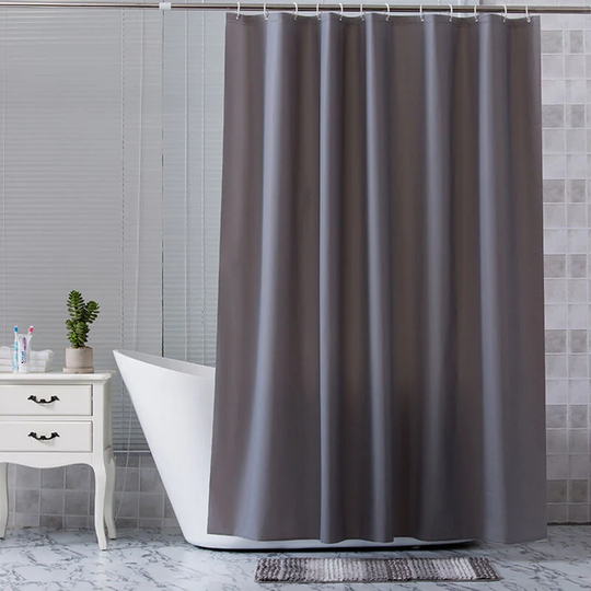 Solid Shower Curtain 6 x 6 ft Bath Curtains With 12 Metal Grommets and Hooks Waterproof peva Bathroom Curtains for Bathtub Showers, Grey - Grey