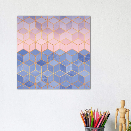 Rose Quartz and Serenity Cubes by Elisabeth Fredriksson - Wrapped Canvas Graphic Art Print