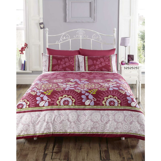 Azada Wine Red Retro Bedding Set - Double - Red