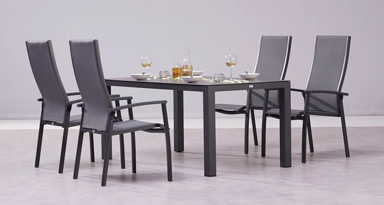 5 piece Garden furniture set Larino/Houston 160cm anthracite