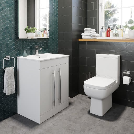 Amelie Close Coupled Toilet & Aurora Vanity Unit 600mm