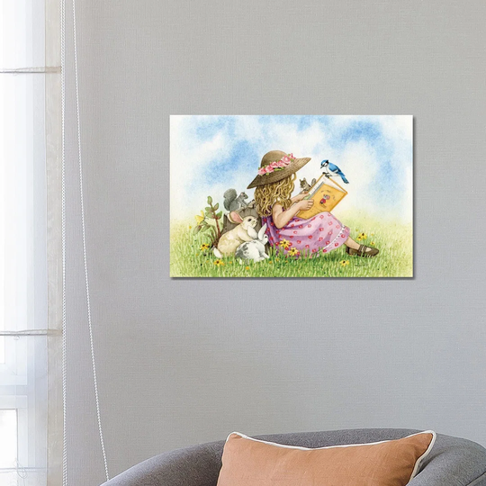 Reading by Tracy Lizotte - Wrapped Canvas Painting