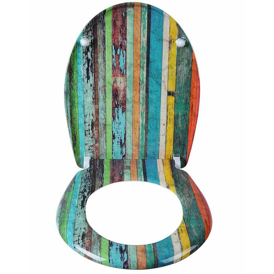 Quick Release wc toilet seats Soft Close Slow Hinge Attached for Family Bathroom Woodlook - Woltu