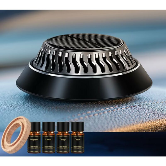 Ilovemilan - Solar Rotating Car Air Freshener, Car Decoration Car Diffuser with Cologne Fragrance, Car Aromatherapy [Relieve & Refresh] Car Essential
