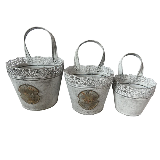 Cassiopeia 3 Piece Metal Plant Pot Set