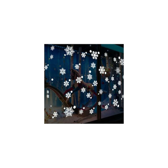 Christmas Snowflake Window Stickers Clings Decorations - White Christmas Window Stickers for Xmas Winter Christmas Decorations