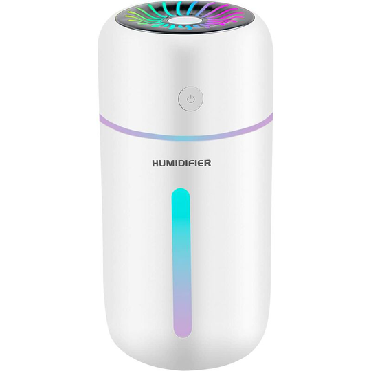 Gift - 300ml Air Humidifier with Colorful Night Light Auto Shut Off and 2 Mist Mode Humidifier for Office Bedroom Auto Home