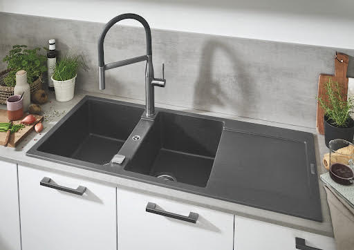 Grohe K500 Granite Grey 2.0 Composite Inset Kitchen Sink - Drainer & Waste 1160 x 500mm