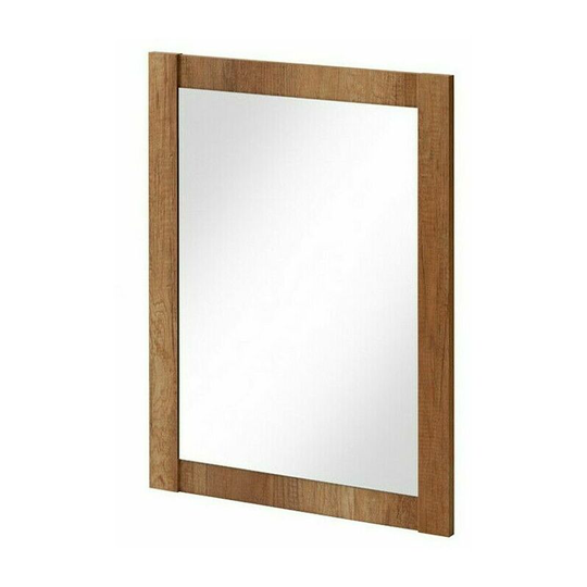 Bathroom Mirror 600mm Wall Mounted Rectangular 60cm Oak Effect Frame Oak Classic - Oak Finish