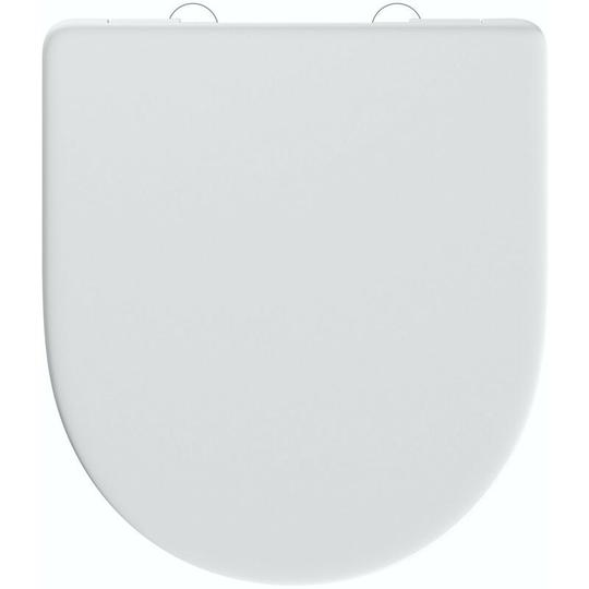 D Shape Thermoset Top Fix Seat with Stainless Steel Soft Close and Lift Off - White - Accents
