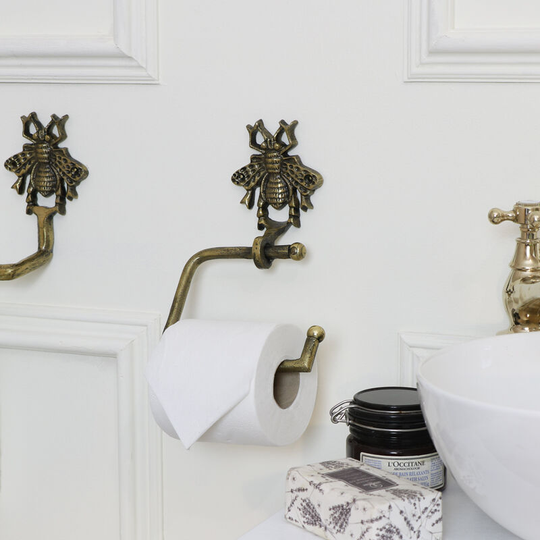 Brass Bumblebee Toilet Roll Holder - Brass