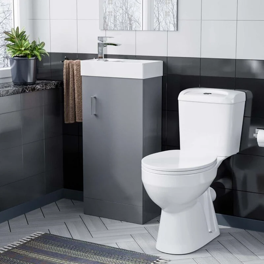 Neshome - Nanuya 400mm Light Gray Vanity Unit and wc Toilet Pan