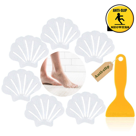Non-Slip Shower Stickers 12 pcs Safety Bathtub Strips Adhesive Stickers with Premium Scraper for Bathtub Shower Stairs White - Litzee