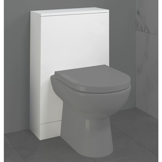 Bathroom 500 x 300mm Back To Wall BTW Toilet Cistern Unit White Gloss Modern - White