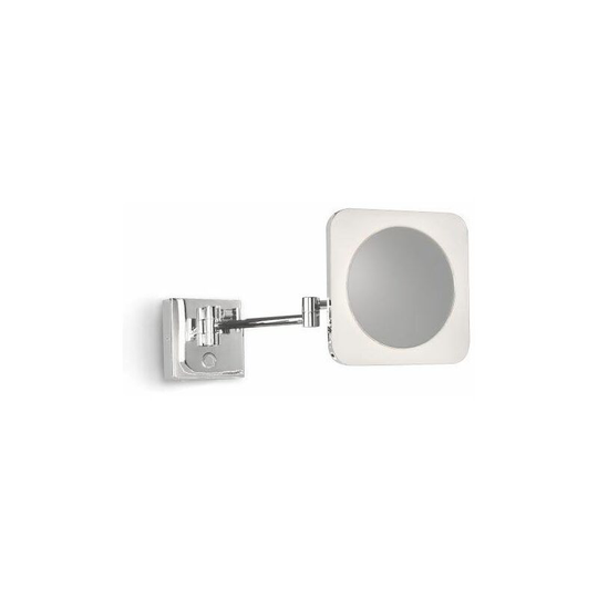 Wall Mounted Magnifying Mirror led Light Make Up Shaving Bathroom Mirror Square - Silver