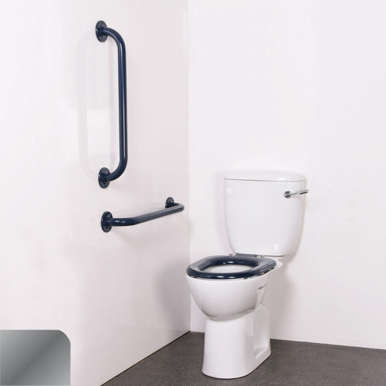 Nymas - NymaPRO Close Coupled Ambulant Doc m Toilet Pack with Stainless Steel Grab Rails - Polished