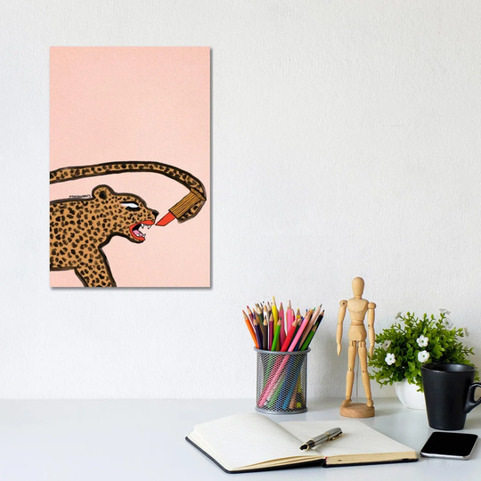 Putting On Lipstick by Bouffants & Broken Hearts - Wrapped Canvas Graphic Art