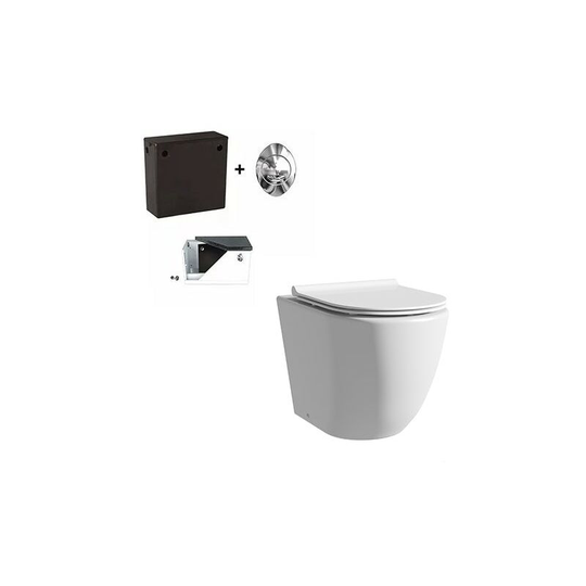 Mode - Harrison rimless back to wall toilet with slimline soft close seat and concealed cistern - White