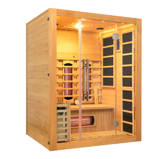 Vidalux 3 Person Hybrid Sauna With Traditional & Full Spectrum Infrared Complete Heat