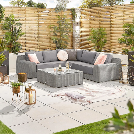 Heritage Luxor 1A Corner Sofa Set - White Wash