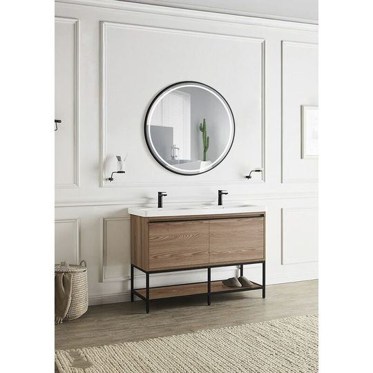 Greenice - Illuminated Bathroom Mirror 'Alemania' Ø90Cm White Cool/Day/Warm White Sensor Demister/On-Off Dimmable Frame [LIMEX-ALEM005/90NG