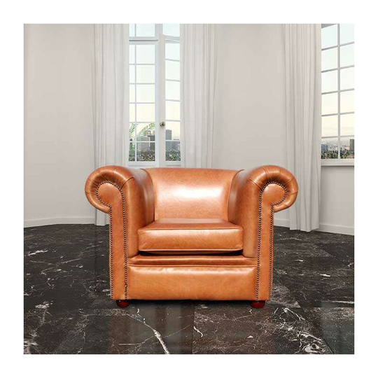 Chesterfield Berkeley Low Back Club ArmChair Old English Tan Leather