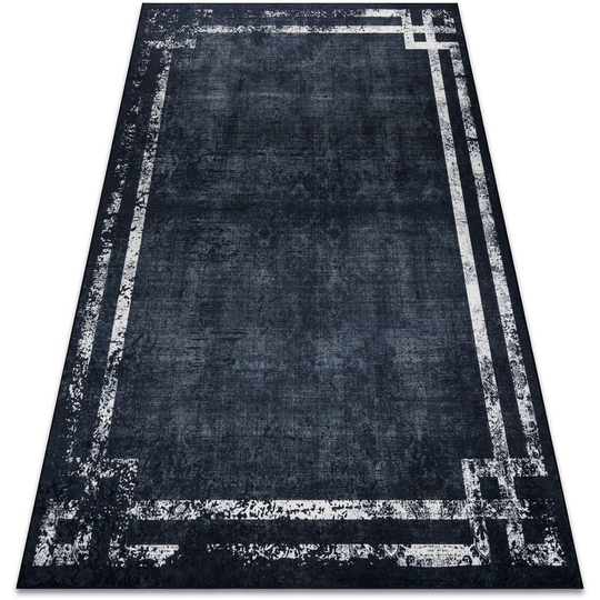 ANDRE 1486 washing carpet Frame vintage anti-slip - black / white black 160x220 cm