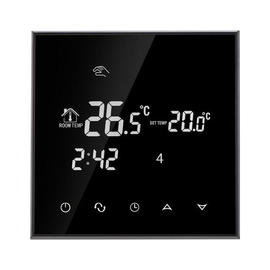 Betterlifegb - BR-Vie Programmable Smart Digital Floor Water Heating Thermostat Room Temperature Controller with Touch Screen Glass, Jet Black,