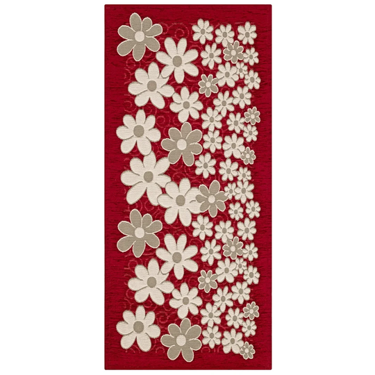 Beyonce Daisy Hooked Red/White Rug