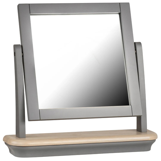 Portland Framed Freestanding Shaving Mirror in Grey/Brown