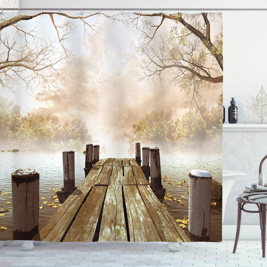 Benezar Polyester Shower Curtain Set