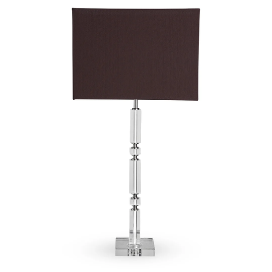 Hughestown 86 cm Clear Crystal Nickel Table Lamp Brick