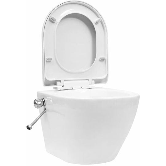 Vidaxl - Wall Hung Rimless Toilet with Bidet Function Ceramic White White
