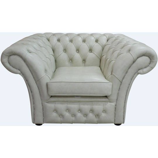 Chesterfield Balmoral Armchair Buttoned Seat Stella Ice Leather dbb