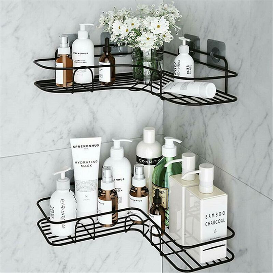 2pcs Corner Shower Rack Bathroom Shelf Organizer Basket Tidy Shelf
