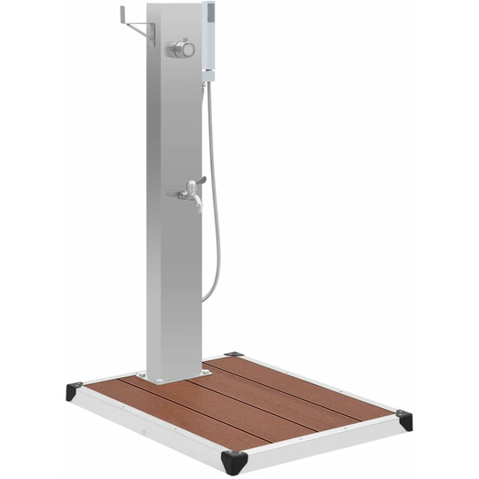 Vidaxl - Outdoor Shower with Tray wpc Stainless Steel brown